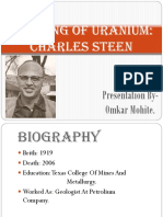 The King of Uranium: Charles Steen: Presentation By-Omkar Mohite