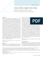 Long-term Deleterious Effects of Night Work on Sleep