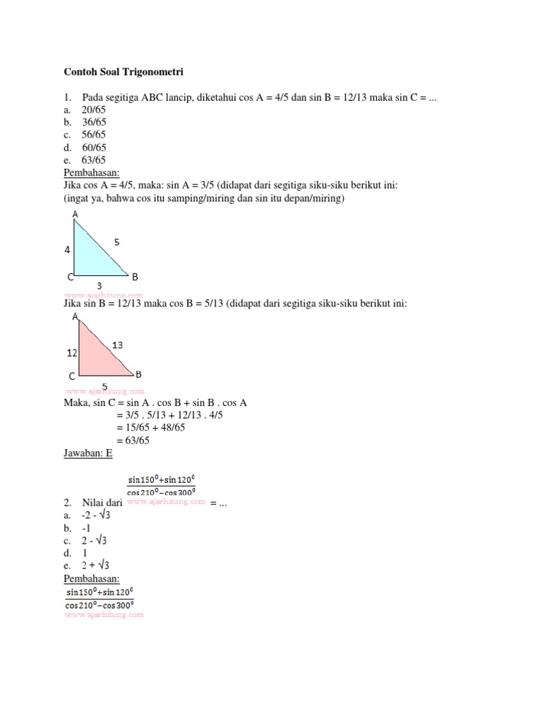 Contoh Soal Trigonometri | PDF