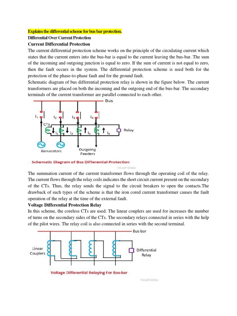 Bus Bar Differential Protection Explained | PDF