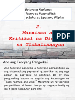 2 Marxismo at Kritikal Na Diskrso Sa Globalisasyon