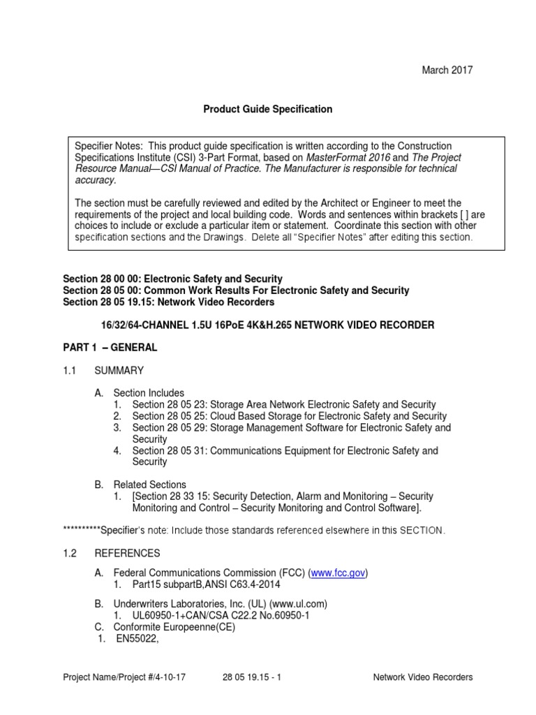 4K Network Video Recorder Specifications | PDF | Internet Protocol ...