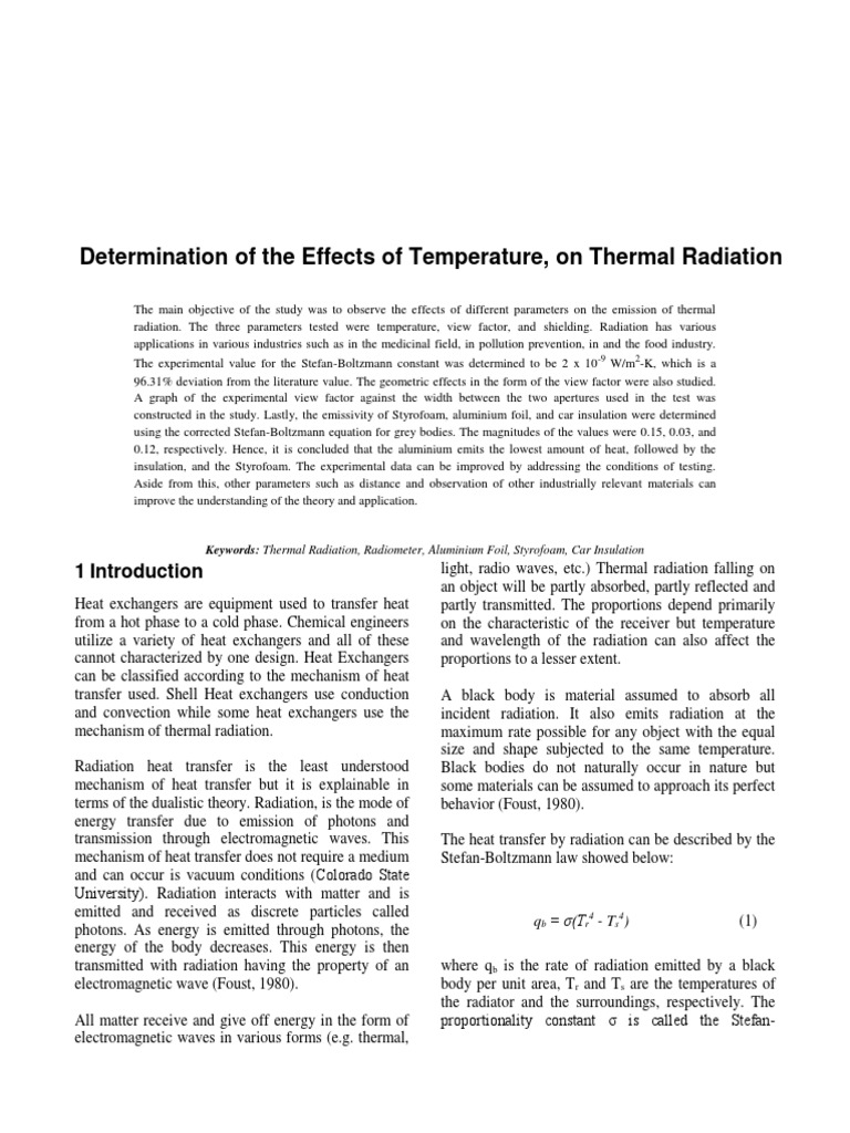 Thermal Radiation Study for Engineers | PDF | Heat Transfer | Heat