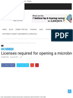 Licenses Required For Opening A Microbrewery in India - Ipleaders PDF