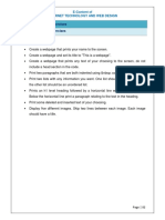 Chapter: 9.10 HTML Exercises Topic: 9.10.1 HTML Exercises: E-Content of Internet Technology and Web Design