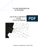 Aprendizaje autónomo sobre lectura y escritura en nivel superior