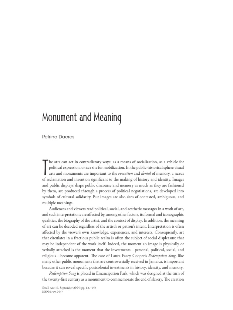 Monument and Meaning Dacres, Petrina PDF PDF