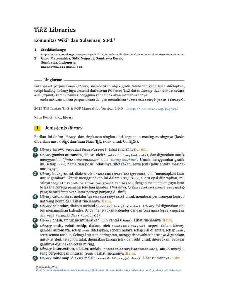Daftar Perpustakaan TikZ untuk LaTeX | PDF