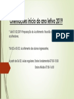 Orientações Início Do Ano Letivo 2019