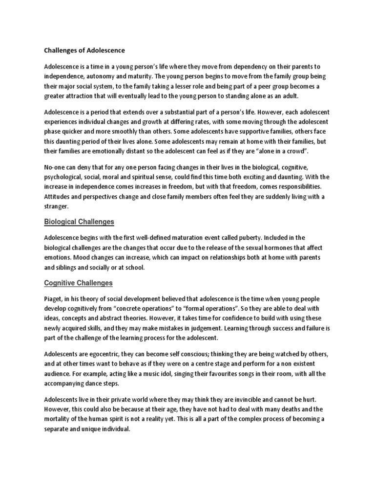 Navigating Adolescence Challenges | PDF | Adolescence | Behavioural ...