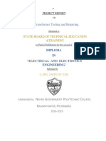 State Board of Technical Education &training: Transformer Testing and Repairing