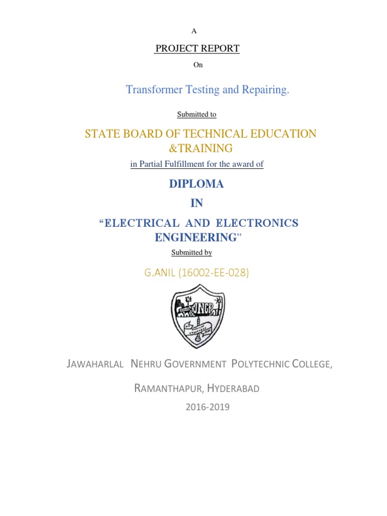 Transformer Testing Project Report | PDF | Transformer | Inductor