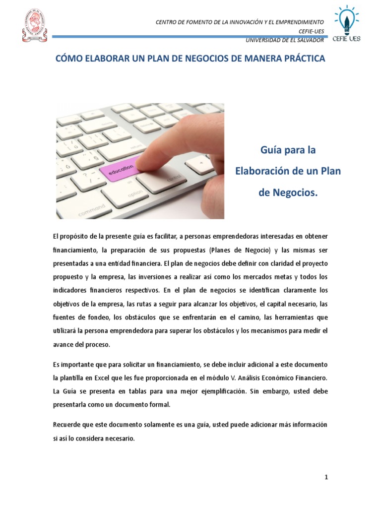 Guía para Elaborar Un Plan de Negocios | PDF | Producto (Negocio ...