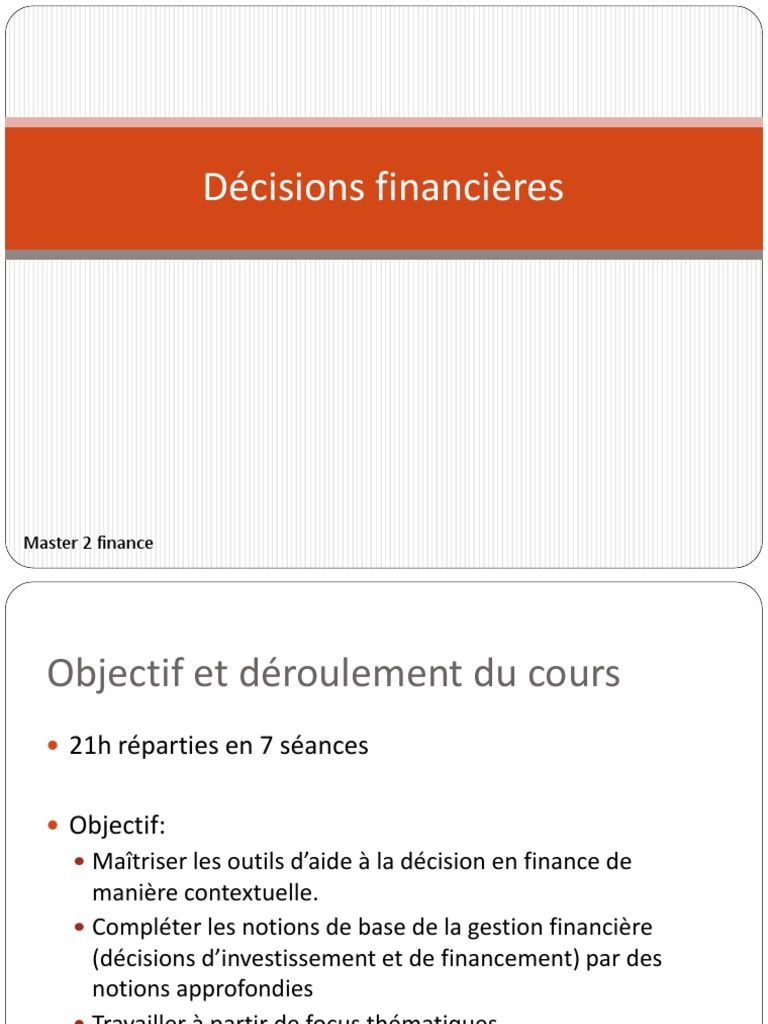 Choix d'Investissement PPt IMPORTANT  Investir  Capitaux propres
