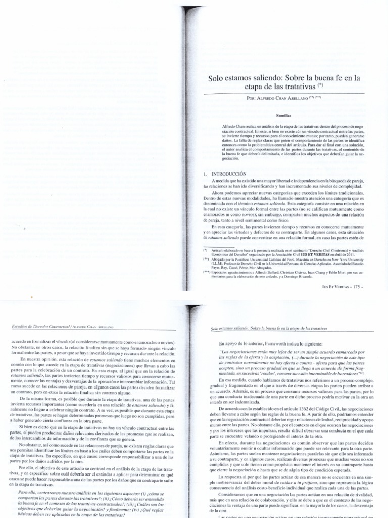 U2 Solo Estamos Saliendo (Responsabilidad Precontractual) Chan