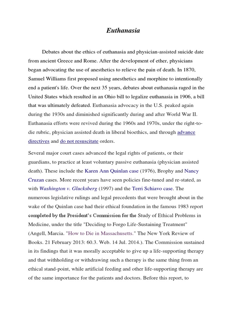 Euthanasia Advance Directives Do Not Resuscitate PDF Medical Ethics Palliative Care