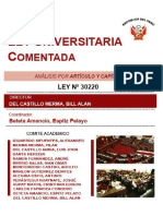 Nueva Ley Univeristaria Comentada PERUANA