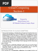 Cloud Computing Section-1: Prepared by Manish Kumar Aery. IET Bhaddal Technical Campus, Ropar