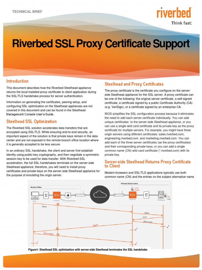 Technical Brief - Riverbed SSL Proxy Certificate Support | PDF | Public ...