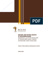 Recueil Des Textes Le Gaux Et Reglementaires Regissant L Activite Bancaire Et Financiere Dans L Umoa Vol. II PDF