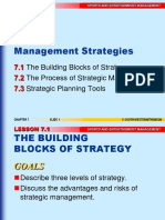 Management Strategies: The Building Blocks of Strategy The Process of Strategic Management Strategic Planning Tools
