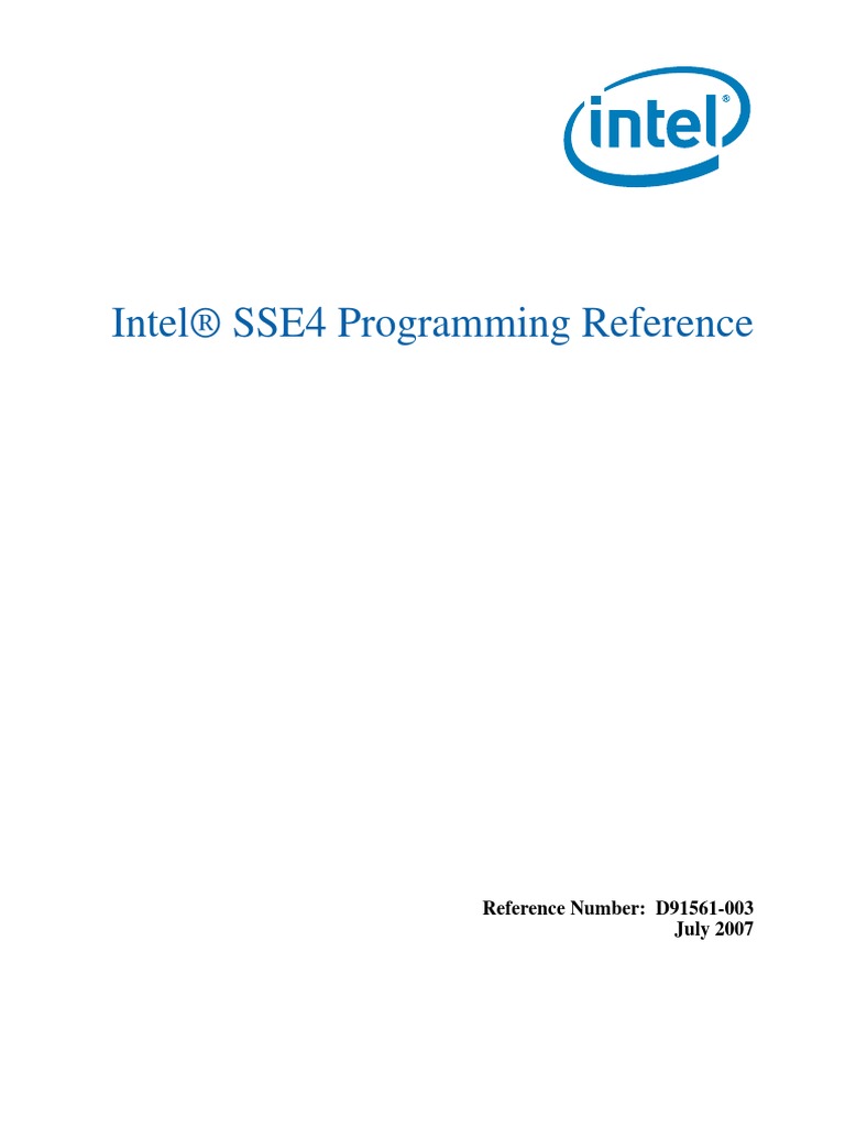 Intel SSE4 Programming Reference PDF | PDF | Integrated Circuit | Intel