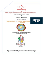 Industrial Training Report on Pharmaceutical Manufacturing