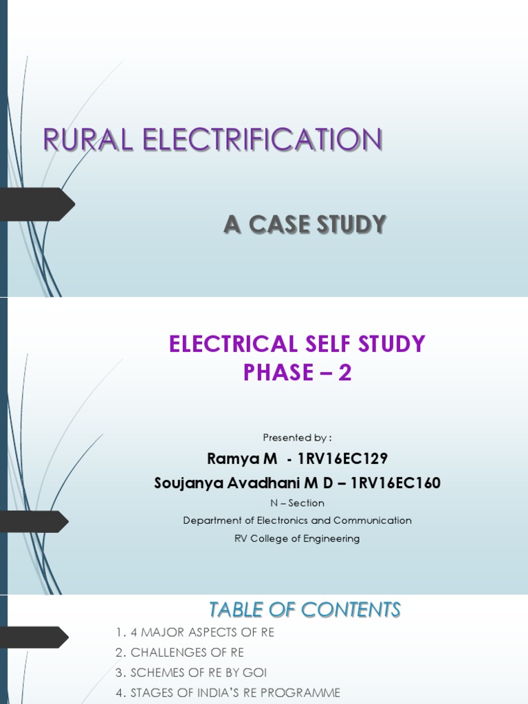 Rural Electrification A Case Study Pdf Electrification Rural
