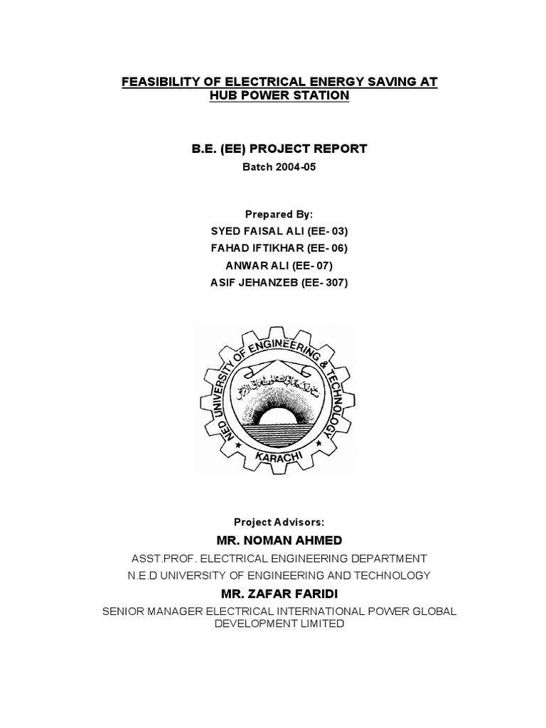 FEASIBILITY OF ELECTRICAL ENERGY SAVING AT HUB Power Station1099 PDF ...
