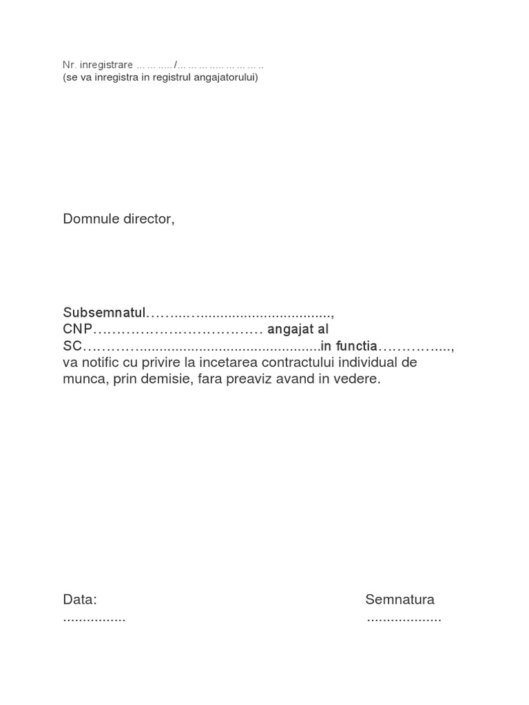 Demisie Fara Preaviz Docx