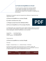 Ejercicio Punto de Equilibrio en Excel