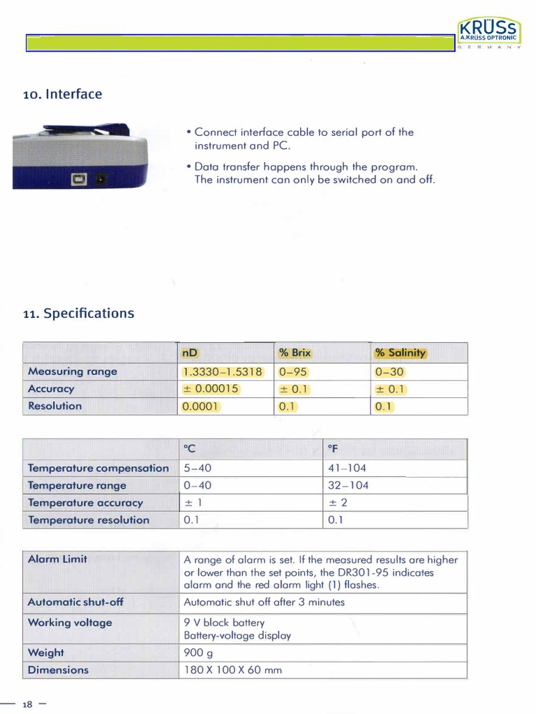 Kruss Refractometer PDF PDF