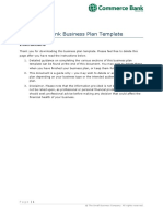 Commerce Bank Business Plan Template: Instructions