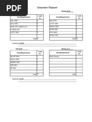semester planner