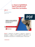 Abandono vs. Imprescriptibilidad. Análisis Del Pleno Jurisdiccional