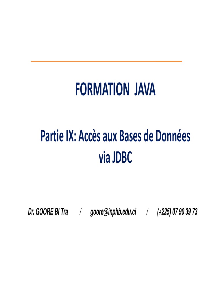 Accès aux BD avec JDBC en Java | PDF | Bases de données | Java (Langage ...
