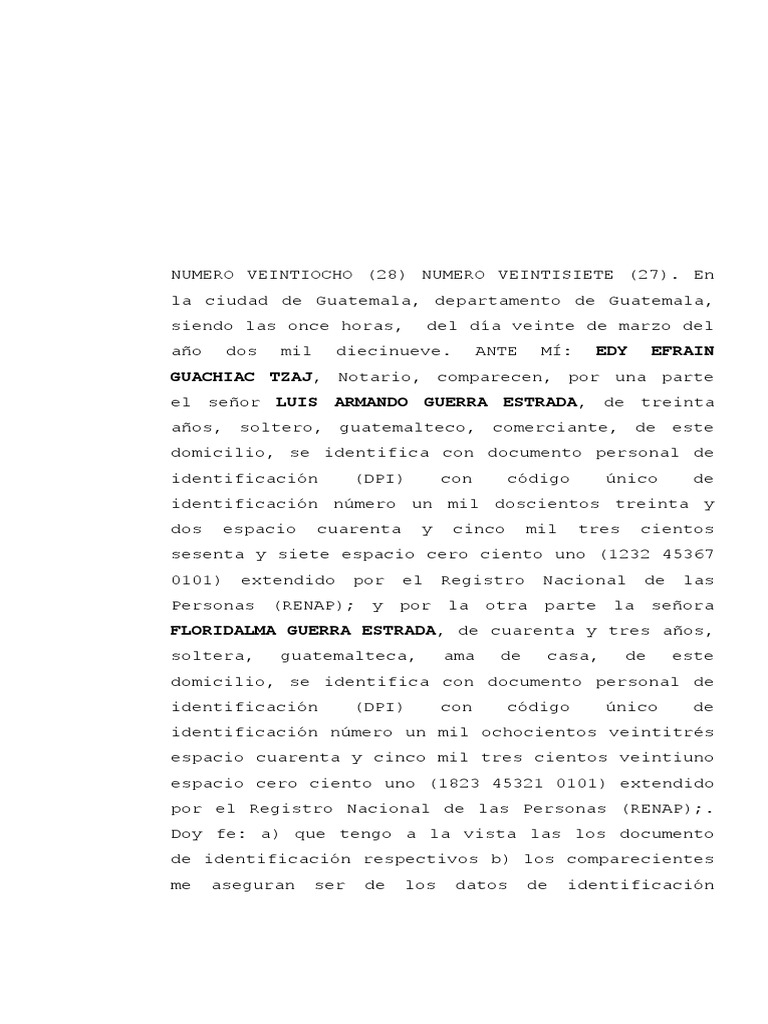 Escritura de Constitucion de Usufructo Vitalicio Mmmm Propiedad Gobierno