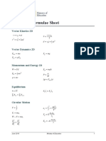 Physics 12 Formulae Sheet: Vector Kinetics 2D