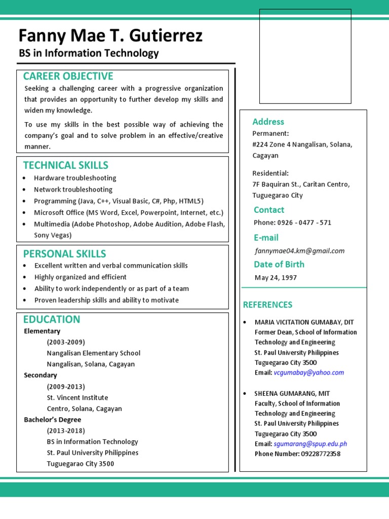 Information Technology Resume Overview | PDF | Philippines | Computing