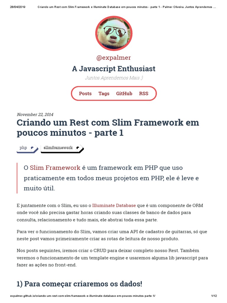 Criando Um Rest Com Slim Framework e Illuminate Database em Poucos ...