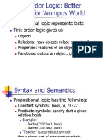 Propositional Logic Represents Facts First-Order Logic Gives Us