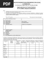 Gurunanakdevengineeringcollege, Ludhiana: Application Form For Faculty Positions in The GNDEC School of Architecture