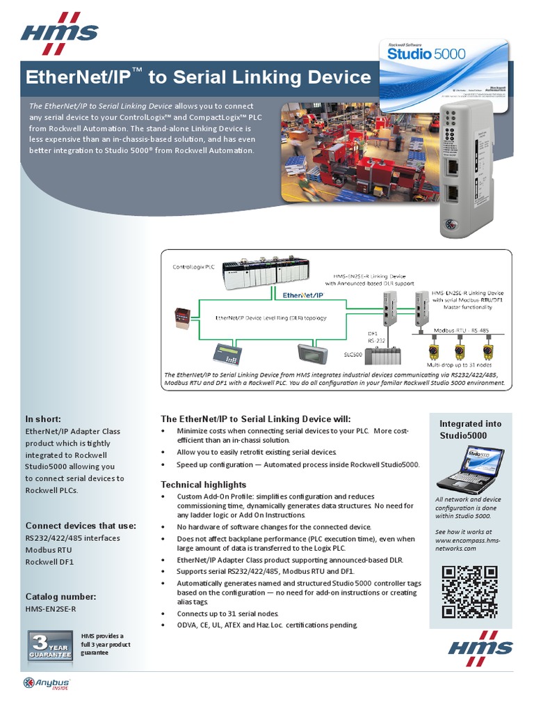 Ethernetip To Serial Linking Device Datasheet | PDF | Programmable ...