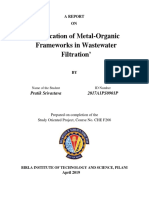 Application of Metal-Organic Frameworks in Wastewater Filtration'