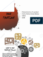 Characteristics of a DON PANELON product