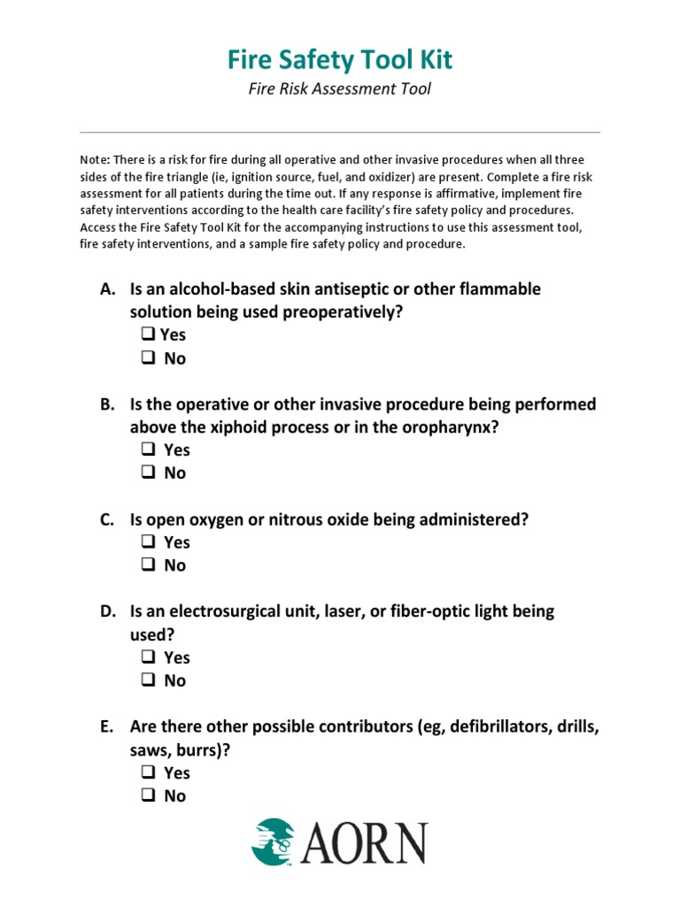Fire Risk Assessment in Surgery | PDF