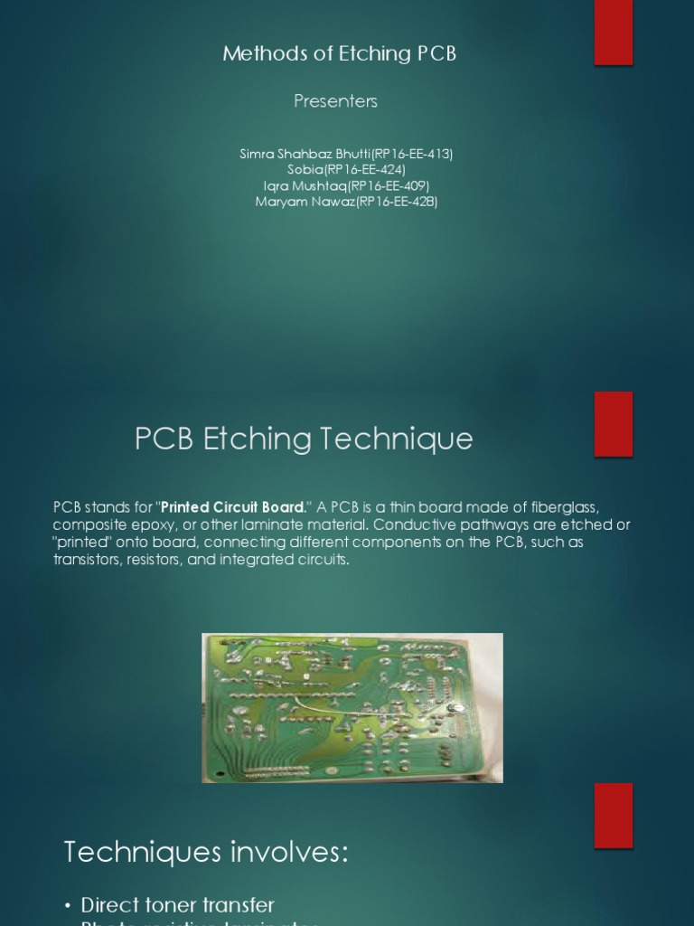 PCB Etching Techniques and Process | PDF