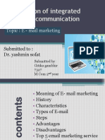 Presentation of Integrated Marketing Communication: Topic: E - Mail Marketing