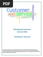 Developing Customer Service Skills Facilitator's Manual