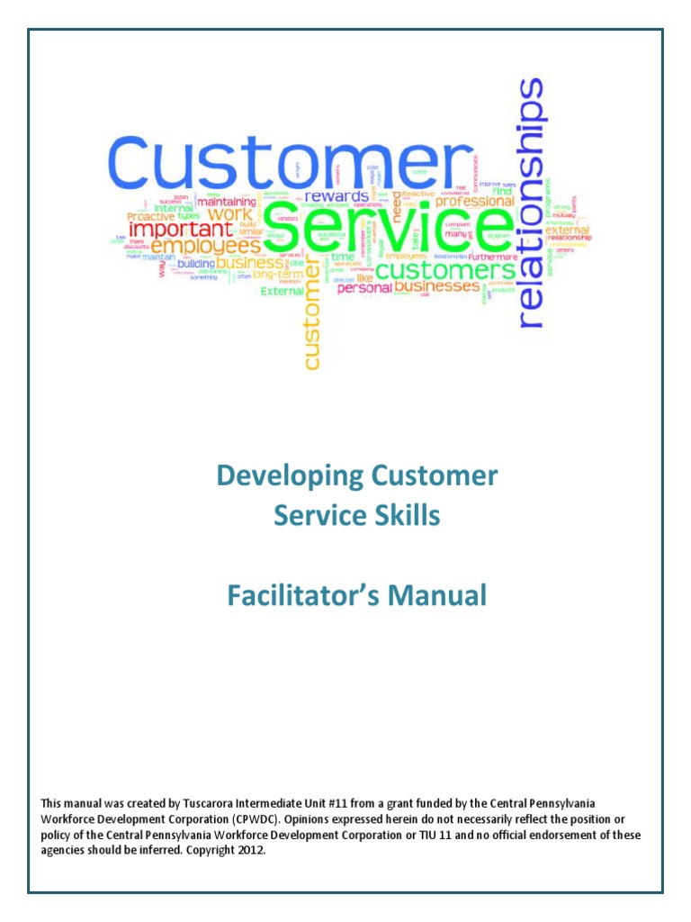 Developing Customer Service Skills Facilitator's Manual PDF Question Employment